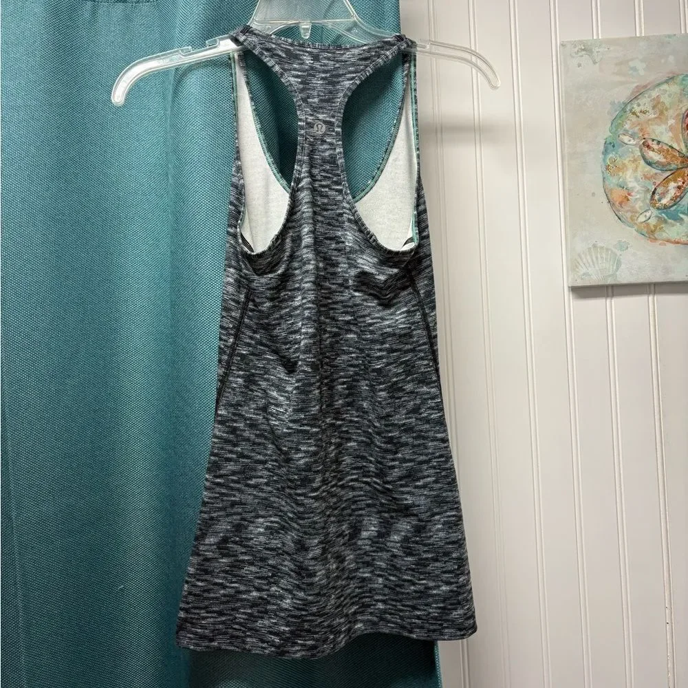 Lululemon Cool Racerback Tank Heathered Deep Coal Size 6